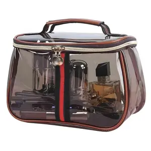 Large Capacity Makeup Bag, 1 Count Waterproof Transparent Travel Organizer, Cosmetic Storage Bag for Toiletries & Cosmetics