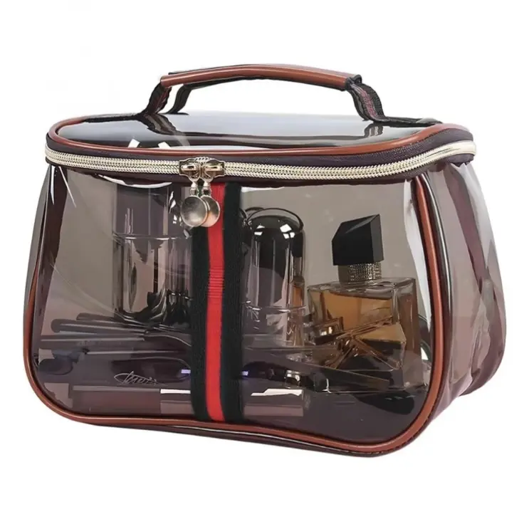 Large Capacity Makeup Bag, 1 Count Waterproof Transparent Travel Organizer, Cosmetic Storage Bag for Toiletries & Cosmetics