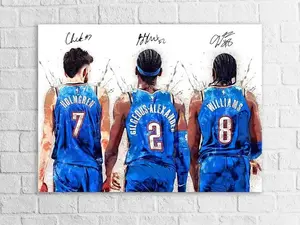Shai Gilgeous-Alexander, Jalen Williams, Chet Holmgren, Oklahoma City Thunder, Gallery Canvas Wrap or Premium Poster