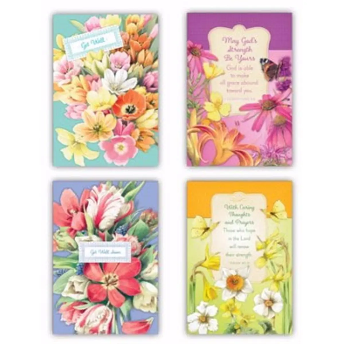 212 MAIN Inspirational Christian Faith Greeting Card, Dayspring Cards 77682 Marjolein Bastin Get Well Boxed Set, Box of 12