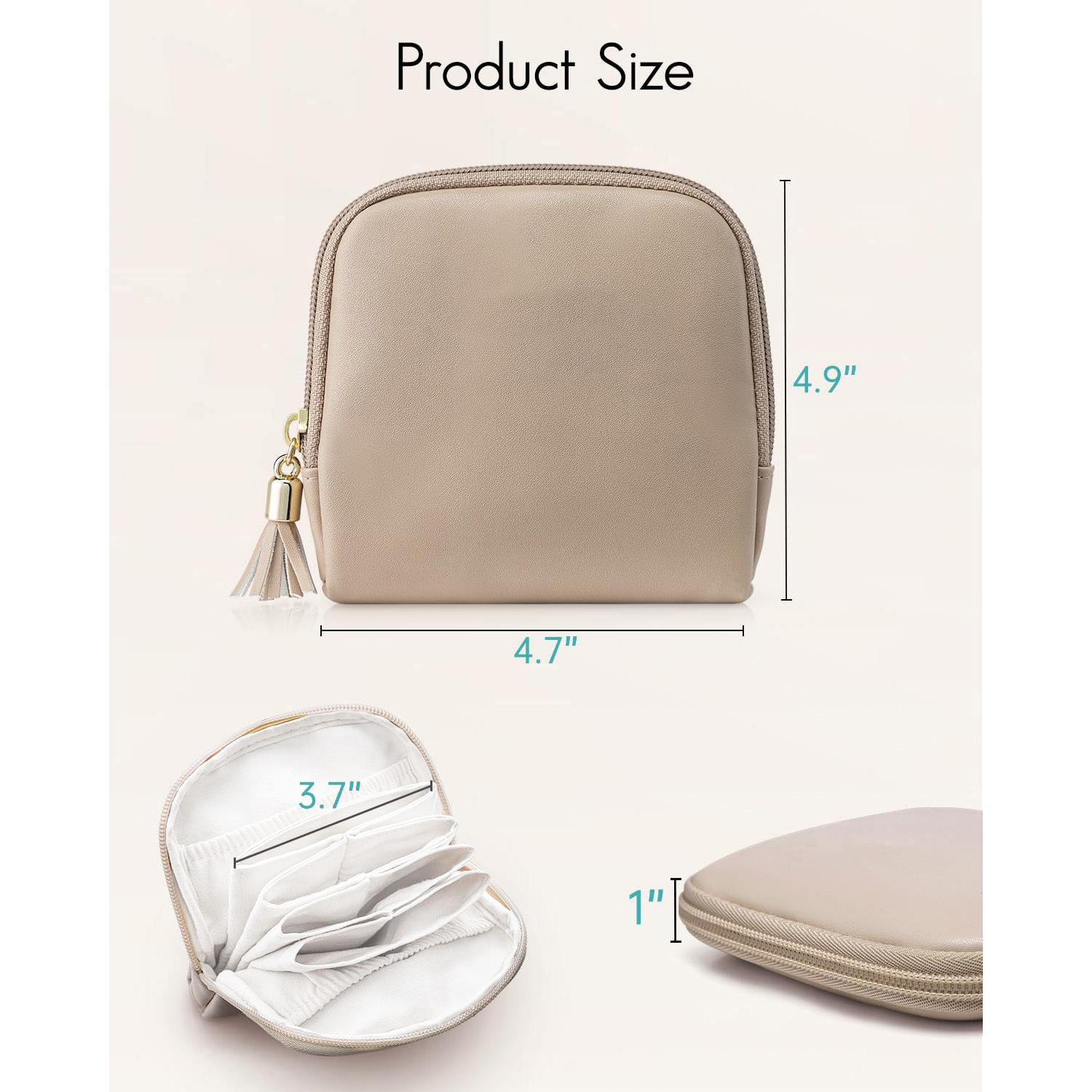 1 Pack Small Travel Jewelry Case for Women Gift Mini Velvet Pouch Organizer Bag with Zipper Portable Waterproof for Rings Necklaces Earrings Bracelets Brown