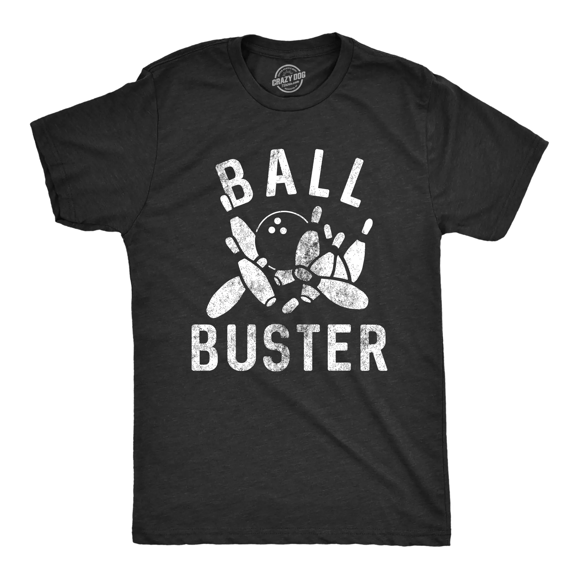 Mens Ball Buster T Shirt Funny Sarcastic Bowling Ball Joking Tee for Guys Mens Funny T Shirts Cool Vintage Fashion T-Shirt Gift Classic Menswear Funny Sarcastic Short Sleeve Novelty Tees for Guys Black -
