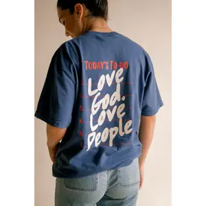 Love God Love People Tee- Classic Blue