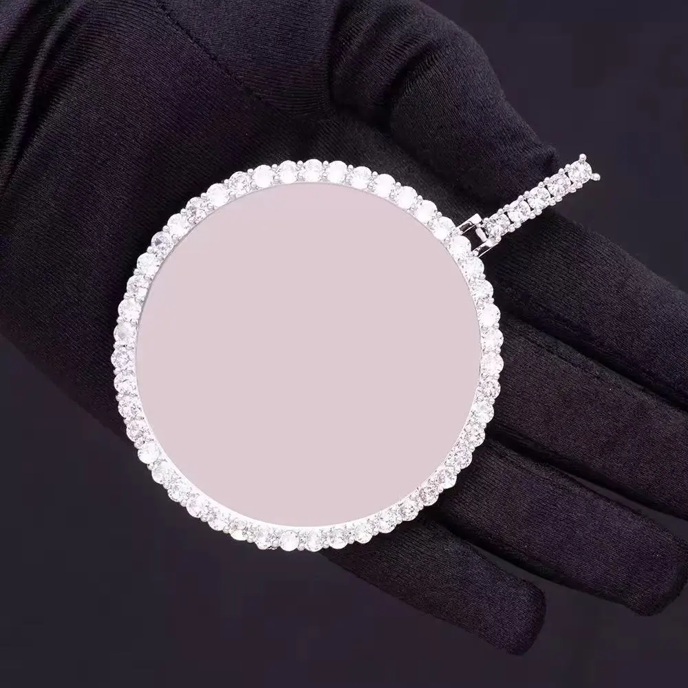 2053 FLEXIN' CIRCLE | Custom Large Round Paved Pendant, Same Layered Necklace as Rappers 2053 FLEXIN' CIRCLE | Custom Large Round Paved Pendant, Same Layered Necklace as Rappers