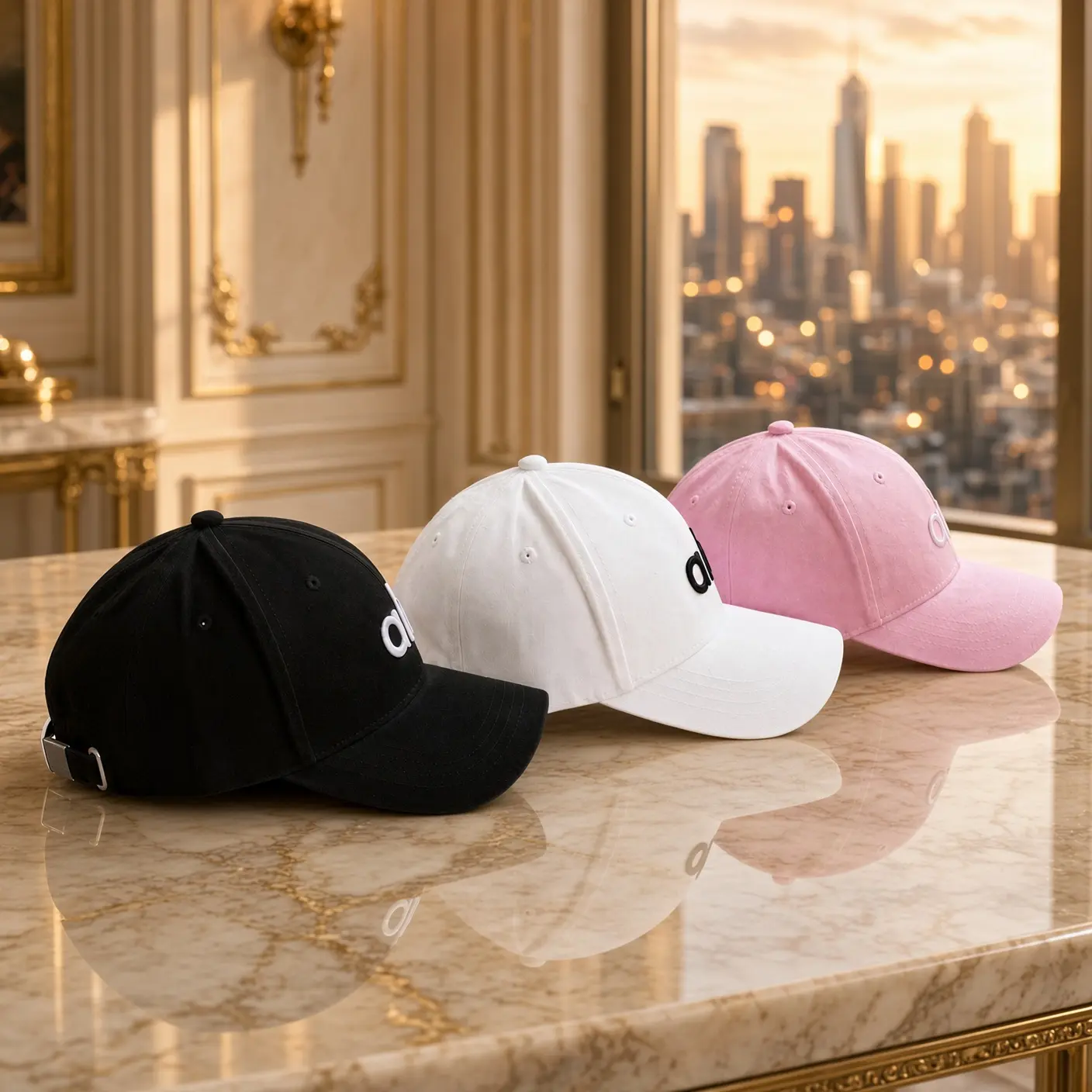 Stylish Baseball Cap in Black, White, and Pink Colors with Eye Design for Urban Fashionistas
