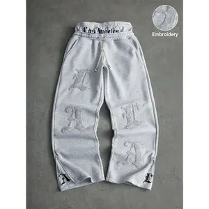 Men's Street-Style LA Embroidered Waistband Sweatpants, Suitable For Outdoor Music Festivals, Casual Outings, Gifts For Boyfriend/Husband