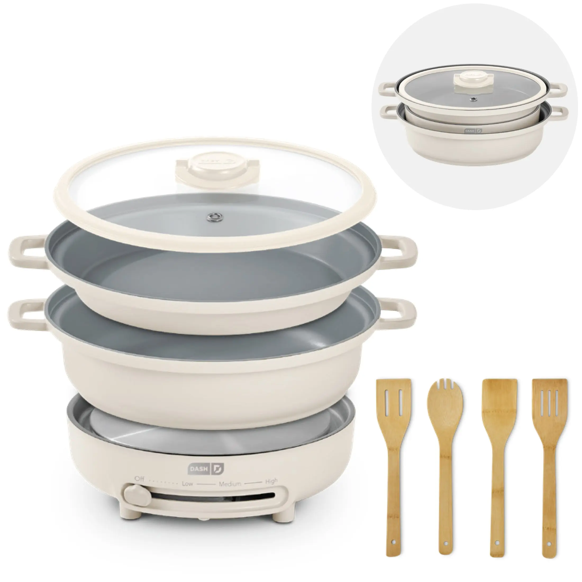 Stacks Ceramic Cookware Set with Electric Burner Stacks Ceramic Cookware Set with Electric Burner