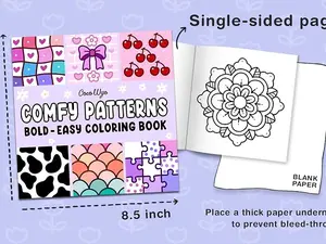 Comfy Patterns: Coloring Book for Adults and Kids, Bold and Easy, Simple and Big Designs for Relaxation Featuring Lovely Cozy Pattern and Mandala (Bold & Easy Coloring) Paperback – May 4, 2024 by Coco Wyo (Author)
