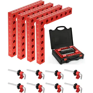 Corner clamps for woodworking, 4Pack 90 degree 5.5"x5.5" clamping squares for right angle positioning, woodworking square clamp tools for cabinet, picture frame, box, drawers