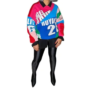 Women's Multicolor Oversize Crewneck Sweater - Womenswear