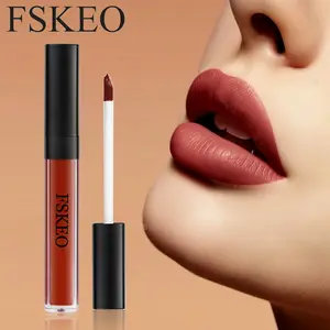 FSKEO Nonstop Liquid Matte Lipstick High Pigment Long Lasting Jojoba Oil Vitamin E Vegan Gluten Free Cruelty Free Hypoallergenic Sensitive Glossy Makeup Cosmetics Lip Combo Set Lipgloss Velvet Lip Mousse Tint Lipstick Duo