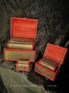 5 box set nesting Legacy boxes in metallic floral design