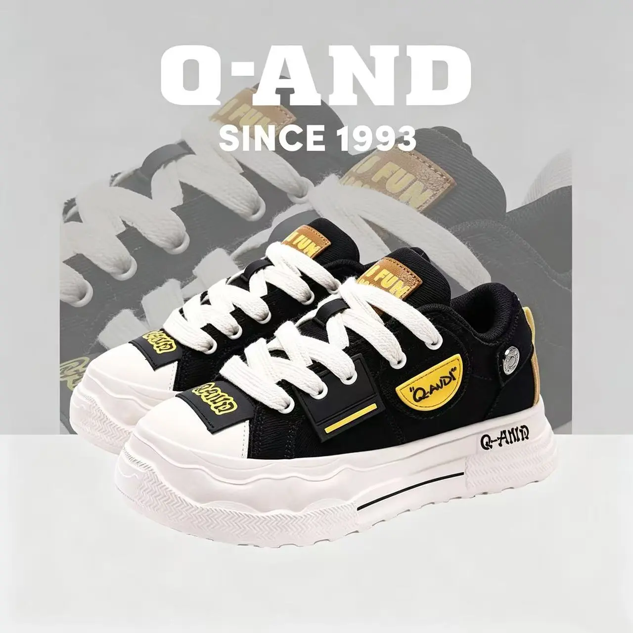 QANDA 2026 Women's Black Denim Canvas Casual Sneakers - Casual Breathable Athletic Gym Shoes with Comfortable, Stylish Design for Everyday Wear, Casual Breathable Shoes