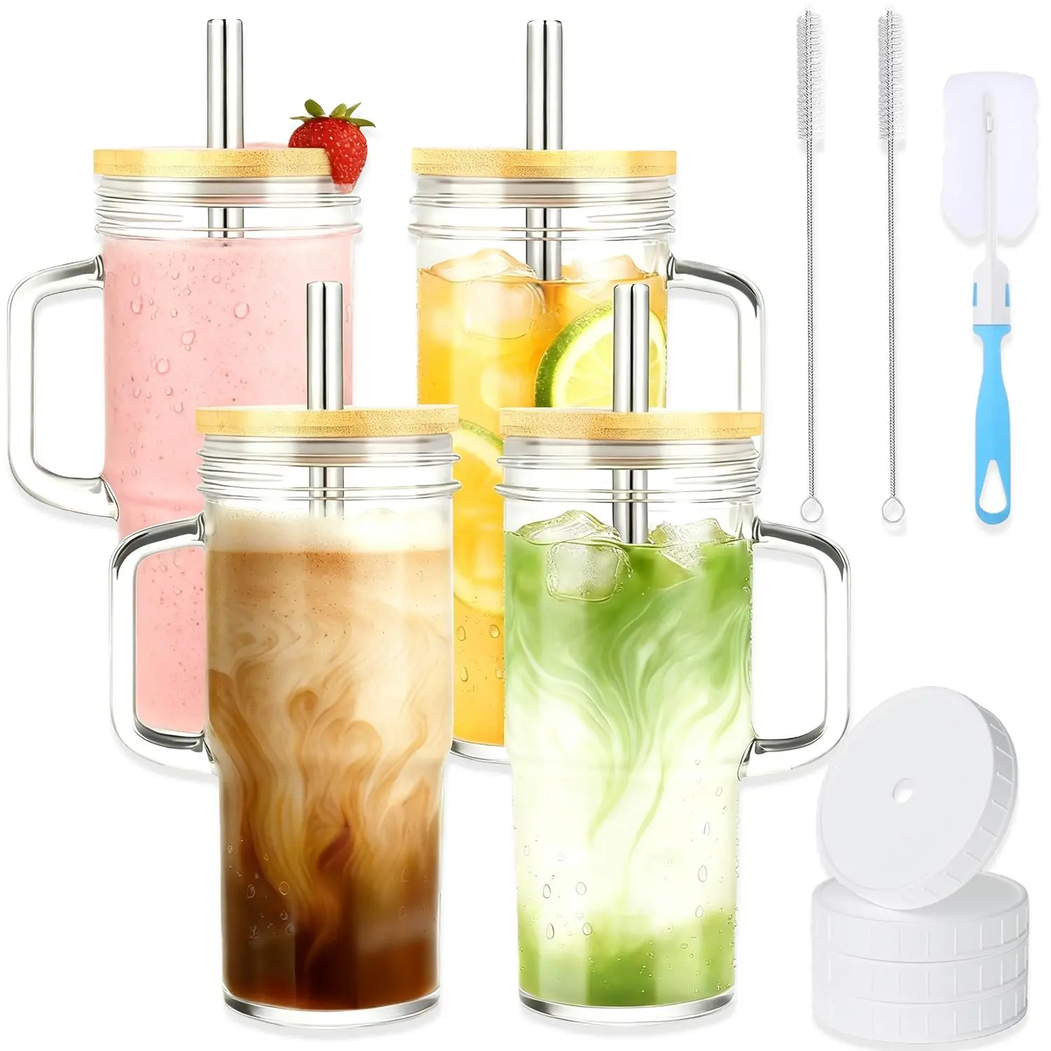 Multi Scene Transparent Glass Cup Premium Heat Cold Resistant Drinkware Reusable Durable Clear Water Cup High Aesthetic Design Home Office Cafe Restaurant Daily Drinking For Coffee Milk Tea Juice Yogurt Soda Water