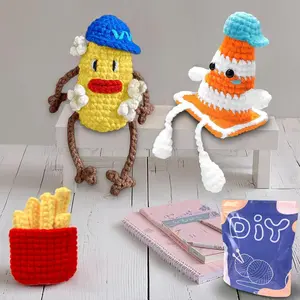 Popcorn Ice Cream Cone Material Kit with Complete Ingredients, Includes Crochet Hook, Instruction Manual & Detailed Teaching Video