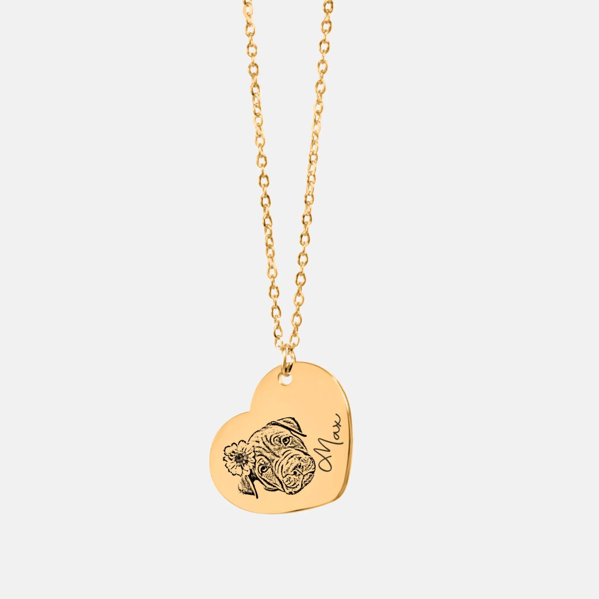 Pet Portrait Heart Necklace