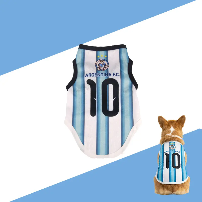 Patriotic Pet Soccer Jersey for Dogs & Cats – Short Sleeve Team Colors, Breathable Sports Shirt for All Breeds M-4XL SY36