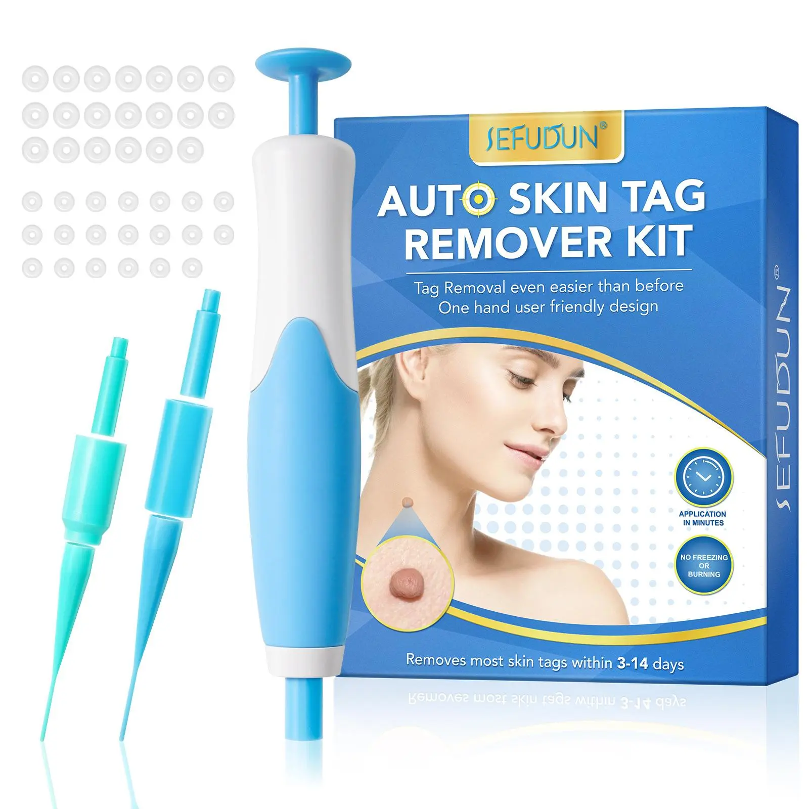 Double Headed Wart Removing Pen Set Auto Skin Tag Remover Painless Mole Wart Remover Skin Tag Removal Kit Skin Care Beauty Tool