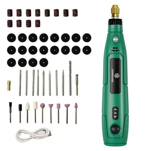 Mini Cordless Rotary Tool Set With USB Rechargeable 3.6V Motor, 3 Speeds - Ergonomic Design For Sanding, Polishing, Drilling, Etching & DIY Crafts, Includes Multiple Bits & Accessories, Rotary Tool Accessories