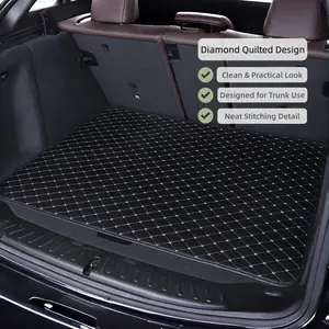 85cm*110cm Universal Car Trunk Mat, Embroidered PU Leather Cargo Liner, Fits Hatchback Sedan Suv, Choose Your Size