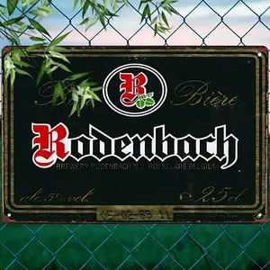 1PC 2D Flat - Rodenbach Biere Belgian Ale 5% Vol25cl Vintage Metal Sign| 20.32cm x 30.48cm Vintage Wall Art Decoration, Suitable for Men's Cave, Bar, Cafe, Garage, Garden, Farmhouse Decor - Durable Iron Poster with Classic Logo and Beer Brand Identificati