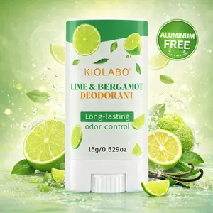 KIOLABO Natural Whole Body Deodorant Stick, Lime Bergamot Scent, Cruelty‑Free Skin‑Friendly Body Odor Control Stick