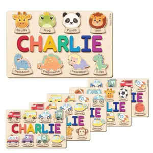 Personalized Name Rainbow Puzzle for Toddlers 1-3 - Custom Wooden Baby Gift with Animals & Storytelling - 1st Birthday Gift for Girl & Boys - Ideal for Personalized Baby Gifts