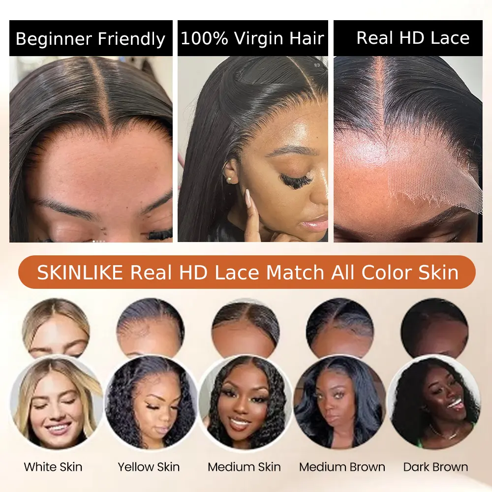 BEEOS SKINLIKE Real HD Lace Closure 2x6 4x4 5x5 6x6 13x4  display picture 1
