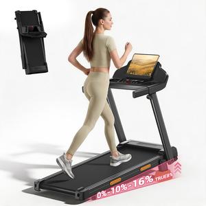 Umay 16% incline treadmill with handrails, foldable, 400 lbs weight capacity, 3.0 hp quiet treadmill, LED display, Summervibes, Summerwins Multifunctional Walking Pad Home Fitness Equipment