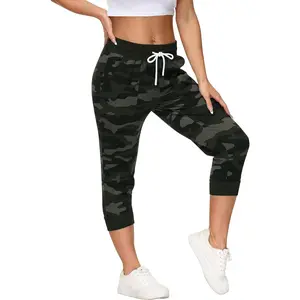 Women's Sweatpants Capri Pants Cropped Jogger Running Pants Lounge Loose Fit Drawstring Waist with Side PocketsGift