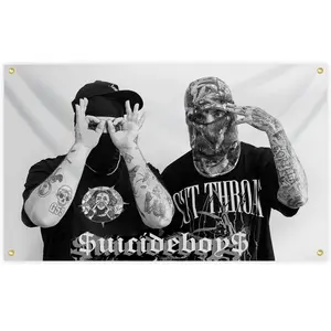 Suici-de Music Boys Music Album 3x5Ft Flag Cover of American Rapper Tapestry Double Printing Decoration Signs for Bedroom College Livingroom Banner