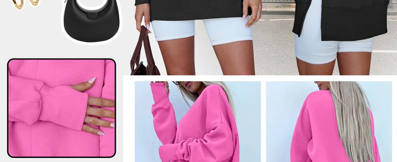 ANRABESS Women Oversized Sweatshirts Thumbhole Long Sleeve Hoodies Shirts 2025 Fall Side Slit Pullover Top Teen Y2k Outfits