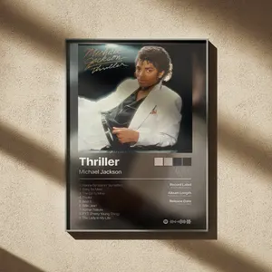 Thriller Michael Jackson Album Cover Poster - Iconic 1982 Pop Masterpiece Wall Art - Thriller Era Music History Print - Unique Gift for Michael Jackson Fans (Unframed)