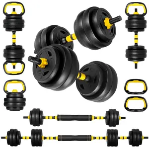 66LB Adjustable Dumbbell & Barbell Set 4-in-1 – Home Gym Strength Training Equipment