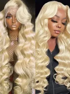 613 Blonde Color 13x1 T Part Lace Wig Body Wave Human Hair Wig for Women 150% Density Long Human Hair Loose Wave Wigs