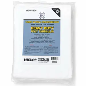 Heavy Duty Polypropylene Rain Cloth - 12mil, 12'x30', Waterproof All-Weather Home Supply