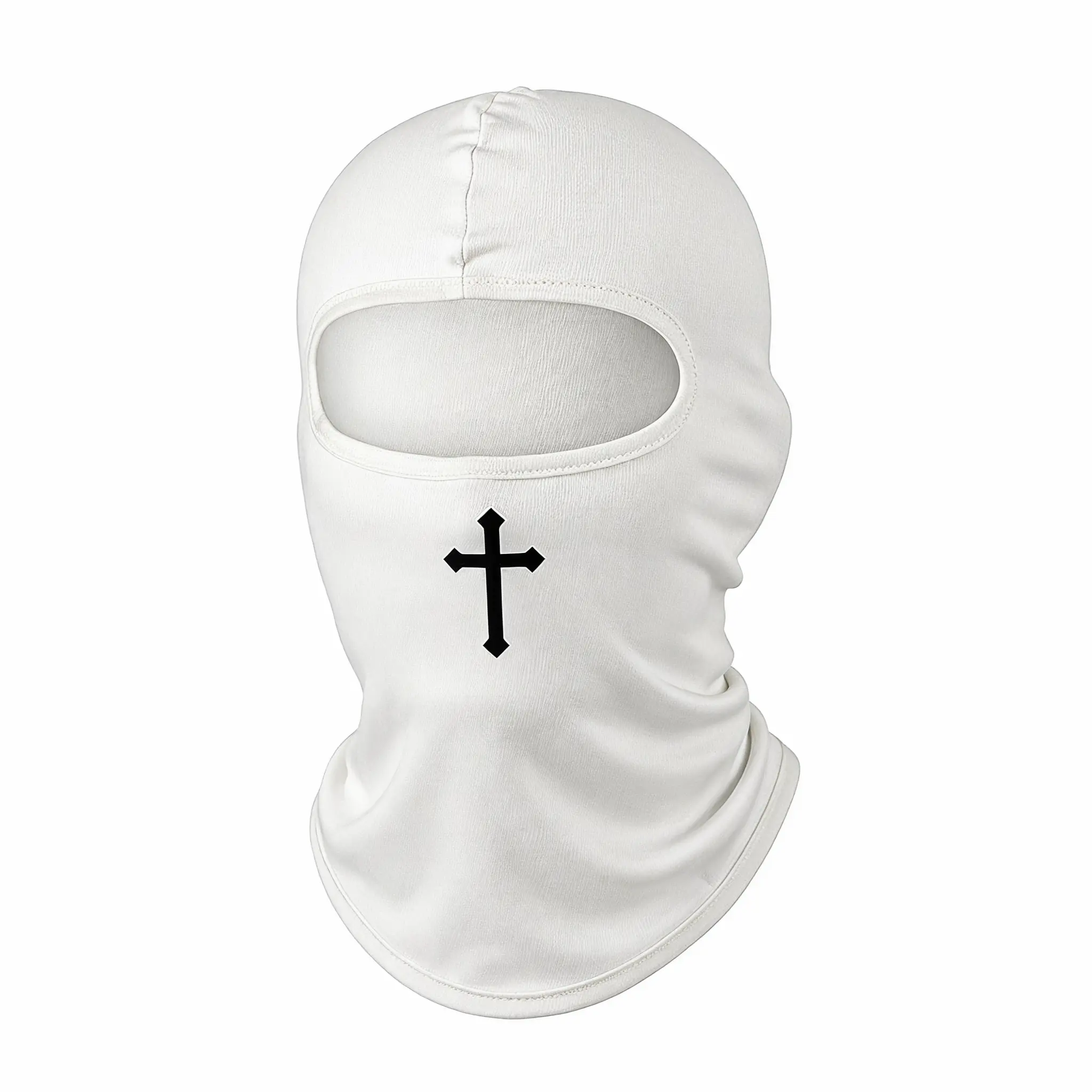 Unisex Synthetic Solid Black Balaclava Ski Mask - UV Shield Neck Coolant Face Cover, Motorcycle Accessories for Outdoor Ride, Biking Protective Gear, Motobike Riders Gear
