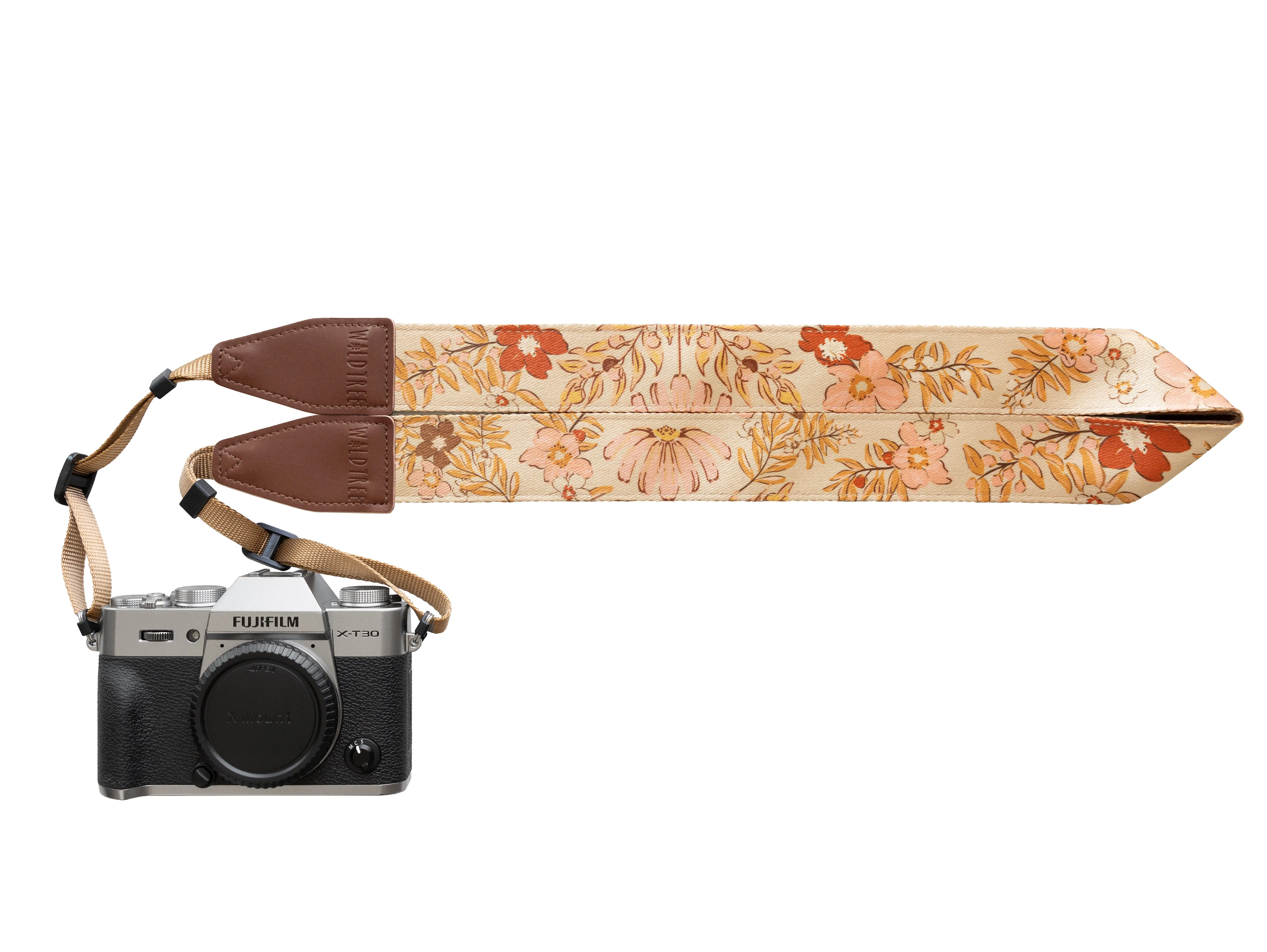 Mellow Meadow Camera Strap - Leather ends, Comfortable backing, Adjustable, Compatible Connection for DSLR, Mirrorless, Film, Photographer Accessory