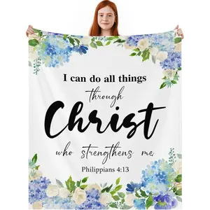 Religious blankets, prayer blankets and shawls with scriptures, Catholic gifts, soft and comfortable Christian blankets, peaceful Bible verse gifts, unisex