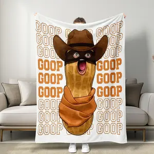 Goop Cowboy Peanut Themed Blanket, Playful Western Cartoon Humor, Soft Plush, Great for Home Relaxation, Meme Fans, Western-Themed Decor#GoopPeanut #CowboyMeme #WesternHumor #FunnyBlanket #CartoonArt #CozyVibes
