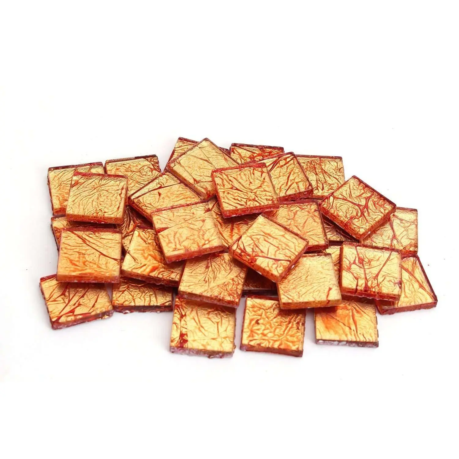 Orange 3/4 Inch Foil Mosaic Tile