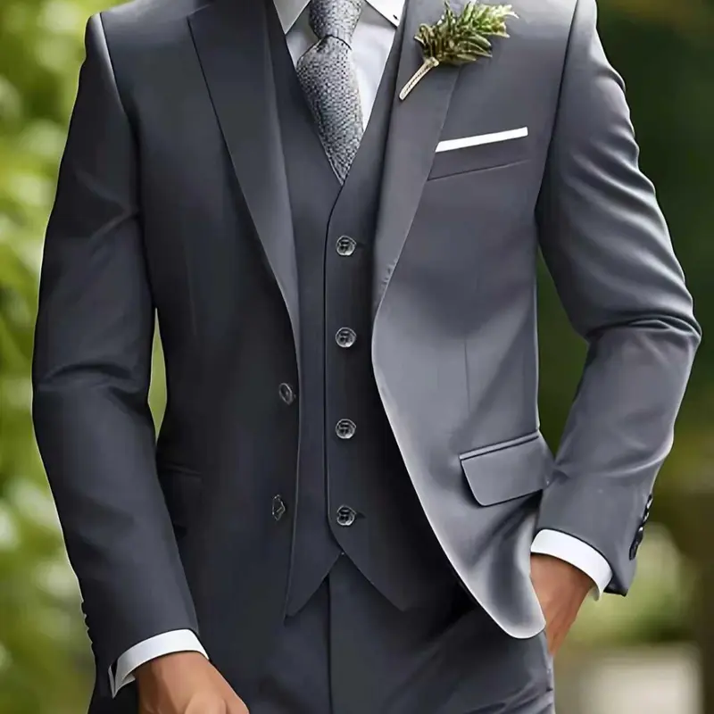 Men's Double Button Blazer Long Sleeve, Slim Fit Business Casual Jacket, Fall Winter New Arrival, Perfect for Office, Parties, Gifts