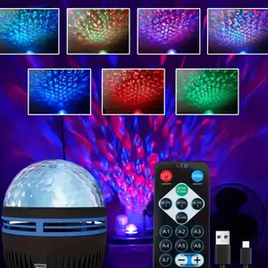 Fantastic water wave LED floodlight with 7 lighting effects - USB powered, perfect for decorating game rooms, bedrooms, or parties