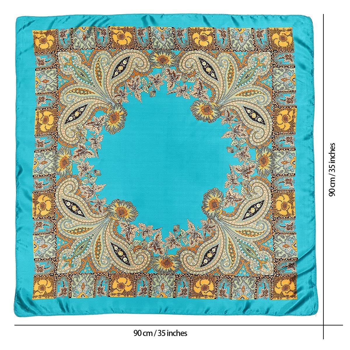 AWAYTR 35” Silk Like Square Headscarf 4Pcs Large Bandana Head Kerchief Fashion Pattern Hair Scarves for Women Head Wrap AWAYTR 35” Silk Like Square Headscarf 4Pcs Large Bandana Head Kerchief Fashion Pattern Hair Scarves for Women Head Wrap