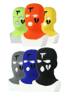 New Warm Knitted Ski Hat with Ear Protection, Three-Hole Balaclava for Outdoor Cycling, Winter Headgear for Men and Women