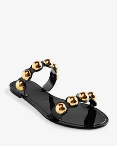 BCBGeneration Studded Jelly Slide Sandal Black