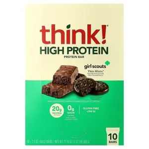 Think ! High Protein Bars, Girl Scouts Thin Mints™, 10 Bars, 2.1 oz (60 g) Each