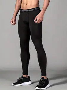 Men's leggings hug the body, often used in activities such as gym, jogging or playing sports. High stretch fabric, flexible and breathable.