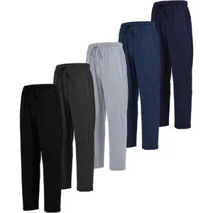 Men's Cotton Lounge Pants |   Multi Packs & Colors |   Soft & Light Drawstring Yoga & Sleep PJ Bottoms