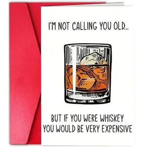 Funny Whiskey Theme Birthday Card, Creative Gift for Friends, Husband, Wife, Family, Colleagues, Unique Humorous Greeting Card